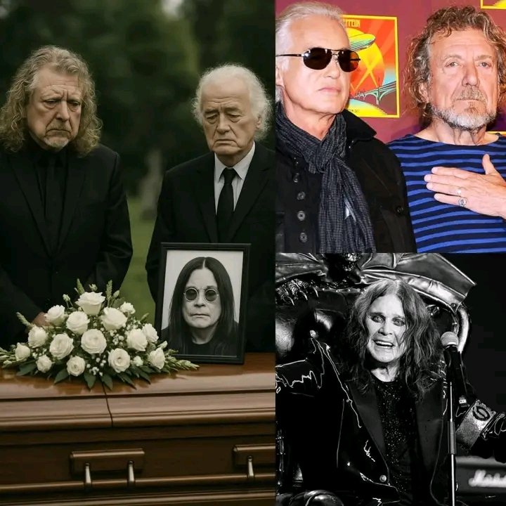 Unfinished Collaboration: Robert Plant and Jimmy Page Appear Quietly at Ozzy Osbourne’s Funeral, Revealing a Heartbreaking Final Message He Never Sent