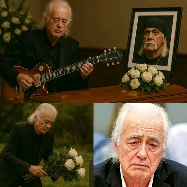 Jimmy Page’s Soulful Farewell: How a Led Zeppelin Legend Honored Hulk Hogan with a Guitar Instead of Words at an Unforgettable Funeral